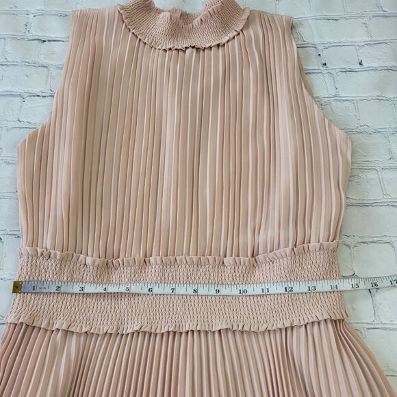 NWT Nanette Lepore pleated blush dress accordion pleats size 14 - Picture 5 of 13